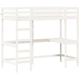  Krevet na kat s radnim stolom bijeli 90x190 cm od borovine | shoptok.hr
