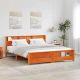  Okvir za krevet s uzglavljem Voštano smeđa 200 x 200 cm | shoptok.hr