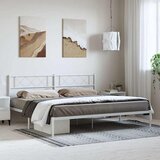 Metalni okvir za krevet s uzglavljem bijeli 193x203 cm | shoptok.hr