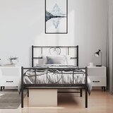  Metalni okvir kreveta uzglavlje i podnožje crni 100x190 cm | Eponuda.ba