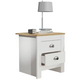 MID.YOU Nočna omarica Balusa, bela, barva hrasta | Shoptok.si