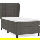 Box spring krevet s madracem tamnosivi 90x190 cm baršunasti | shoptok.hr