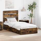  Krevet s od storage s uzglavljem Dimljeni hrast 90 x 200 cm | shoptok.hr
