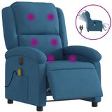 Maison Chic Električni masažni naslanjač - Relax naslanjač moder žamet, (22061726) u