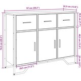 vidaXL Komoda sonoma hrast 97x32,5x74,5 cm inženirski les | Shoptok.si