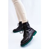 EVENTO Women's Lace Up Boots With Green Sole Black Trinah | shoptok.hr