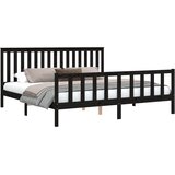  Okvir za krevet od masivnog drva crni 200 x 200 cm | shoptok.hr