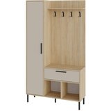 Marckeric Kremno bel/v naravni barvi set za hodnik v hrastovem dekorju 108x195x35 cm Heidy – | Shoptok.si