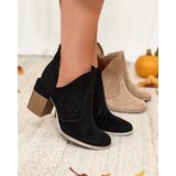 Resti Black women's boots on a post and with a cutout Neafla | ePonuda.com
