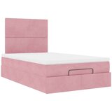 vidaXL Okvir kreveta s madracima ružičasti 120x200cm baršunasti | shoptok.hr