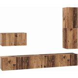  Set TV komoda s ladicama s policom Zidne Ostalo s pohranom 4 pcs Staro drvo 30.5 x 30 x 110 cm | shoptok.hr