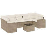 Maison Chic Seti vrtnega pohištva - Vrtna garnitura - Vrtni pohištvo set 8-delna z blazinami bež poli ratan, (21800423) | Shoptok.si