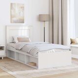  Konstrukcija postelje Bela 100 x 200 cm Masivno borovo les, (5000103705) | Shoptok.si