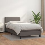 vidaXL Box spring postelja z vzmetnico siv 100x200 cm umetno usnje Cene
