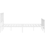 Metalni okvir kreveta uzglavlje i podnožje bijeli 193 x 203 cm | shoptok.hr