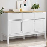 vidaXL Garderobna omara FLORO bela 114x43x74 cm trdna borovina | Shoptok.si