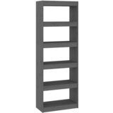 Furnova Knjižna omara/pregrada siva 60x30x167,5 cm trdna borovina, (21933104) | Shoptok.si