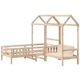 vidaXL Postelja in klop s streho 90x190 cm trdna borovina Cene