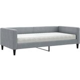 vidaXL Dnevna postelja z vzmetnico svetlo siva 100x200 cm blago, (20787876) Cene