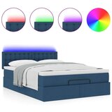 vidaXL Otomanski okvir kreveta s madracem plavi 140x200cm od tkanine | shoptok.hr