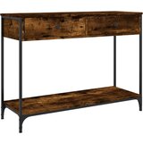 Maison Chic konzolna miza - miza ob steni dimljen hrast 100x34,5x75 cm inženirski les, (21785960) Cene