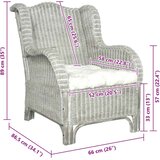 SOFA s jastukom siva od prirodnog ratana i platna | shoptok.hr