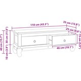  stalak s ladicama Prirodna 110 x 35 x 40 cm Čvrsto teak drvo | shoptok.hr