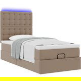 vidaXL Otomanski posteljni okvir z vzmetnico kapučino 90x190 cm, (21607074) | Shoptok.si