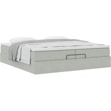  Ottoman krevet s madracem svijetlo sivi 200x200 cm baršun | shoptok.hr