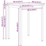  Barska miza Bela 80 x 80 x 105 cm Masivno borovo les, (5000268666) | Shoptok.si