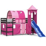  The living store otroški pograd s stolpom roza 90x190 cm trdna borovina - otroški pograd, (21502845) | Shoptok.si