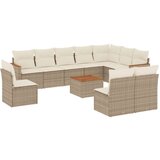 11-dijelni set vrtnih sofa od poliratana s jastucima bež | shoptok.hr