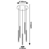 Rabalux Ramira visilica G9 5xMAX5W, D36cm crna | shoptok.hr