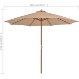  suncobran s drvenim stupom 300 cm smeđesivi | Eponuda.com