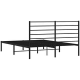 Metalni okvir za krevet s uzglavljem crni 140x190 cm | shoptok.hr