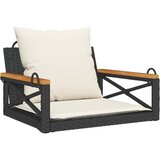  The Living Store Gugalna klop z blazinami črna 63x62x40 cm poli ratan - Gugalna Klop, (21494498) | Shoptok.si