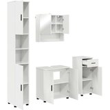vidaXL Komplet pohištva za kopalnico 4 pcs Bela z visokim sijajem | Shoptok.si