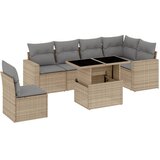  7-dijelni set vrtnih sofa od poliratana s jastucima bež | shoptok.hr