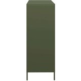 vidaXL Visoka omara olivno zelena 101,5x39x103,5 cm jeklo | Shoptok.si
