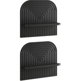  Zidna polica 2 kom. Crna 41 x 13,5 x 37,5 cm Prerađeno drvo Cijene