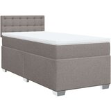 vidaXL Box spring postelja z vzmetnico taupe 90x200 cm blago | Shoptok.si