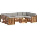  Set vanjskih sofa 10 kom. Prirodna i svjetlosiva | shoptok.hr