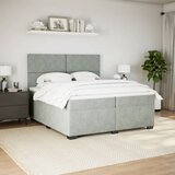  Krevet s oprugama i madracem svjetlosivi 200x200 cm baršunasti | shoptok.hr