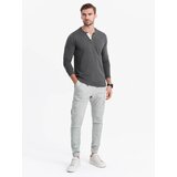 Ombre HENLEY men's neckline longsleeve - graphite | Shoptok.si