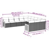  11-dijelni set vrtnih sofa od poliratana s jastucima sivi | shoptok.hr