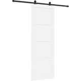  Klizna vrata Bijela i crna 83 x 232 cm Masivna borovina | shoptok.hr