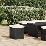 vidaXL Tabure z blazino črn 40x30x40 cm poli ratan cene