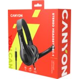 Canyon HSC-1 basic PC headset with microphone, combined 3.5mm plug, leather pads, Flat cable length 2.0m, 160*60*160mm, 0.13kg, Black - CNS-CHSC1B | Shoptok.si
