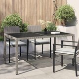  Vrtni stol 150x90x75 cm od kaljenog stakla i poliratana sivi | shoptok.hr