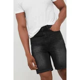 Solid Kratke hlače iz jeansa moško, črna barva